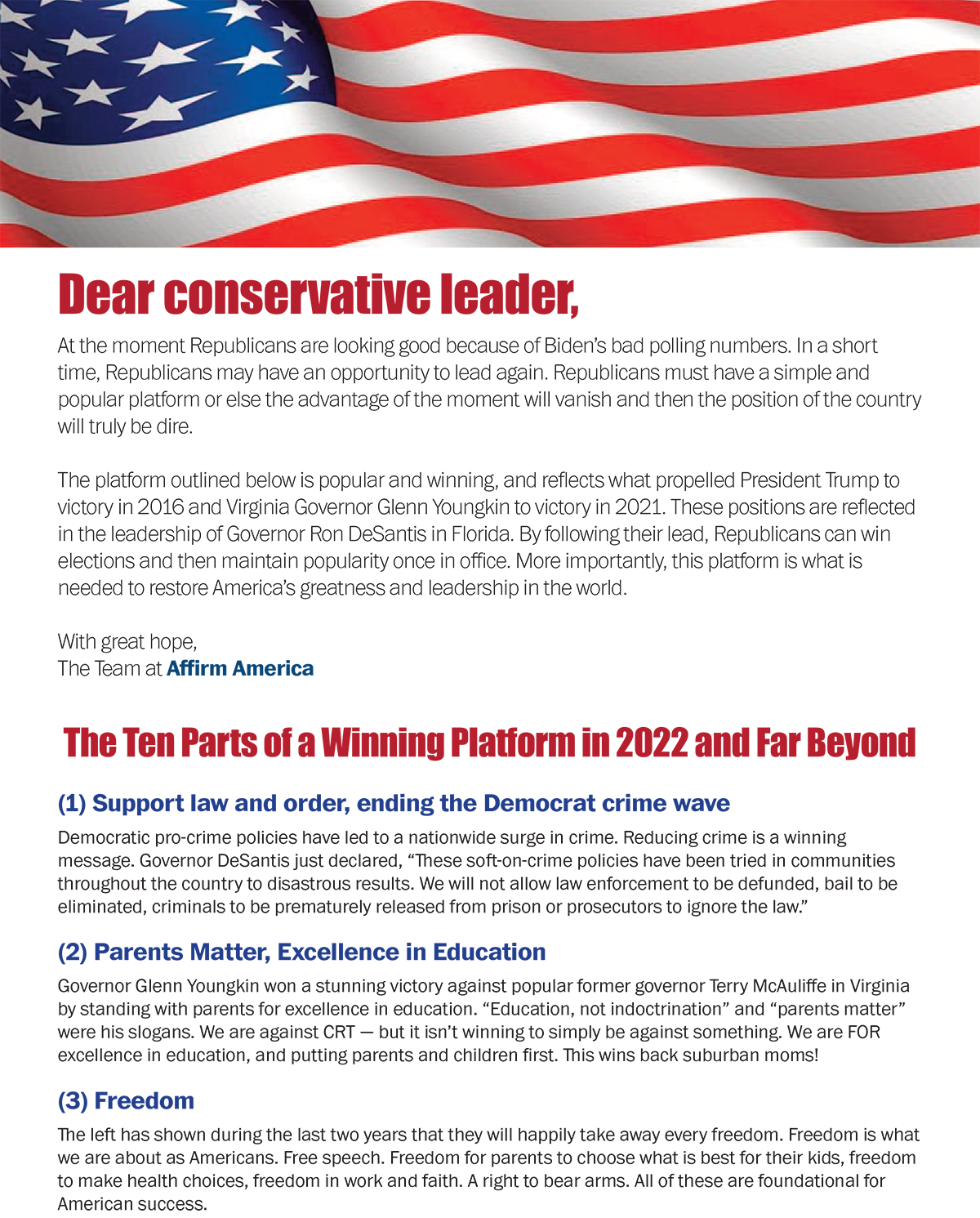 Affirm America Platform